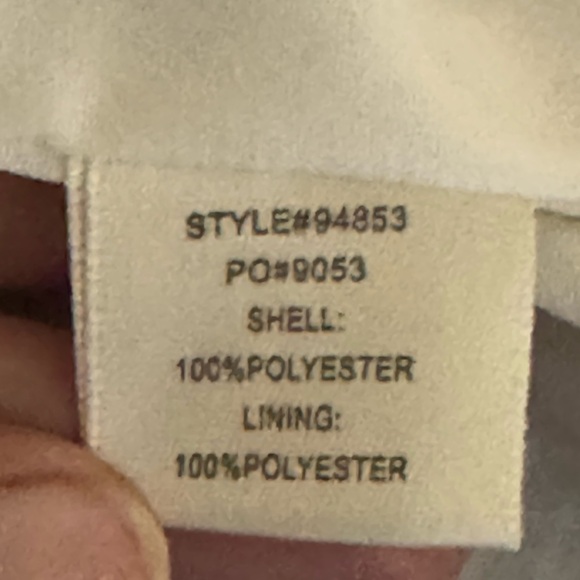 H-73 Skies Are Blue White & Blue Asymmetric Ruffled Lined MIDI Dress Size 8‎ - Picture 14 of 14